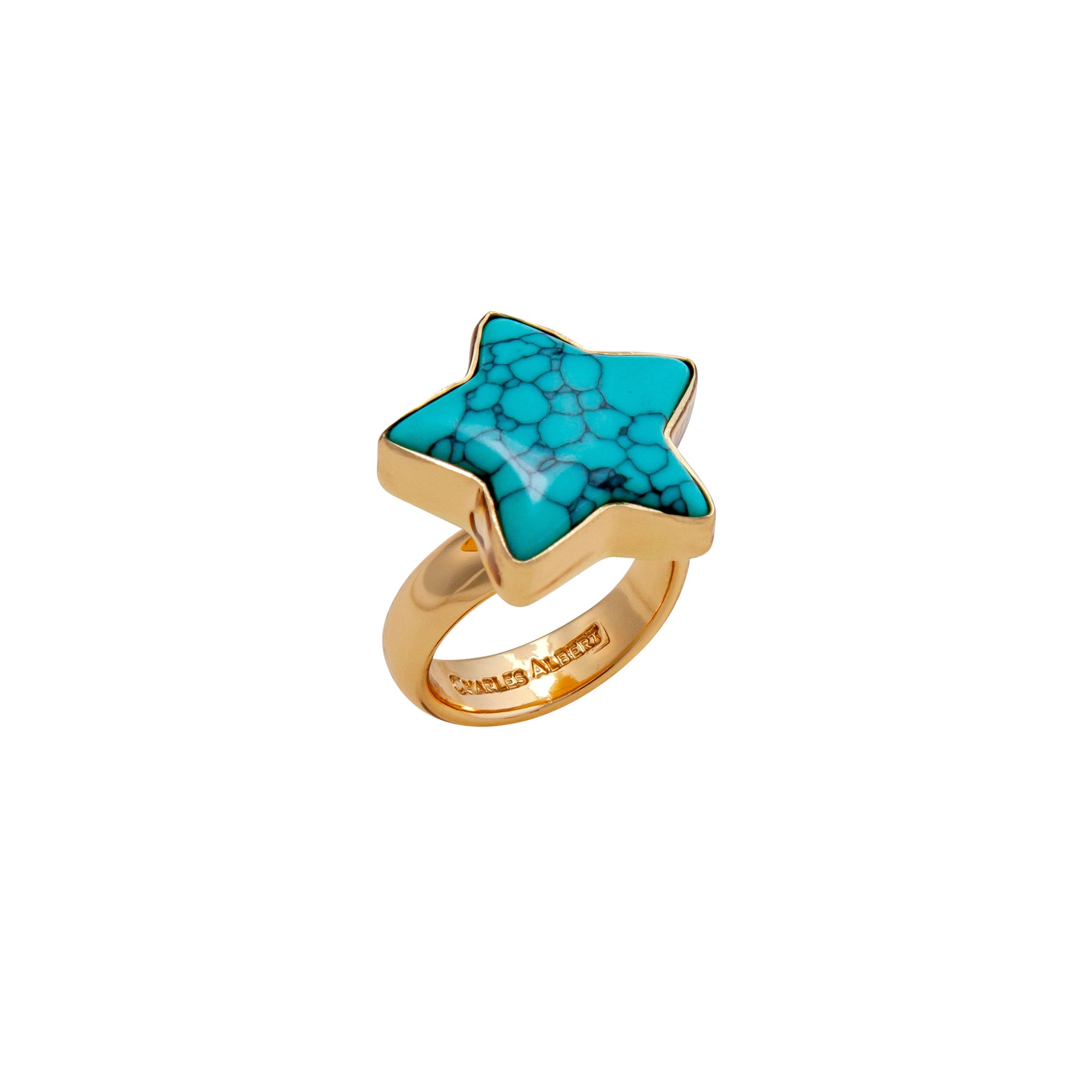 Alchemia Howlite Star Adjustable Ring / Charles Albert Jewelry