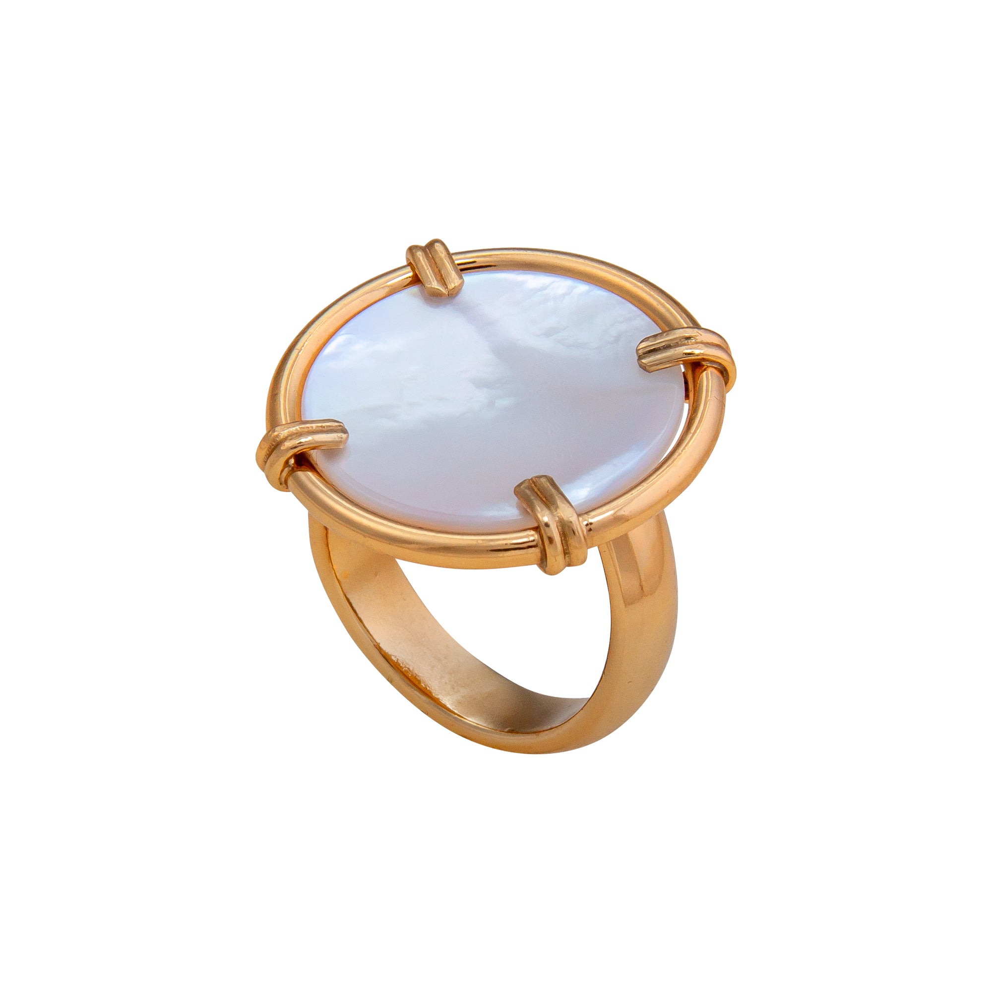 Alchemia Mother of Pearl Prong Adjustable Ring - Large | Charles Albert Jewelry