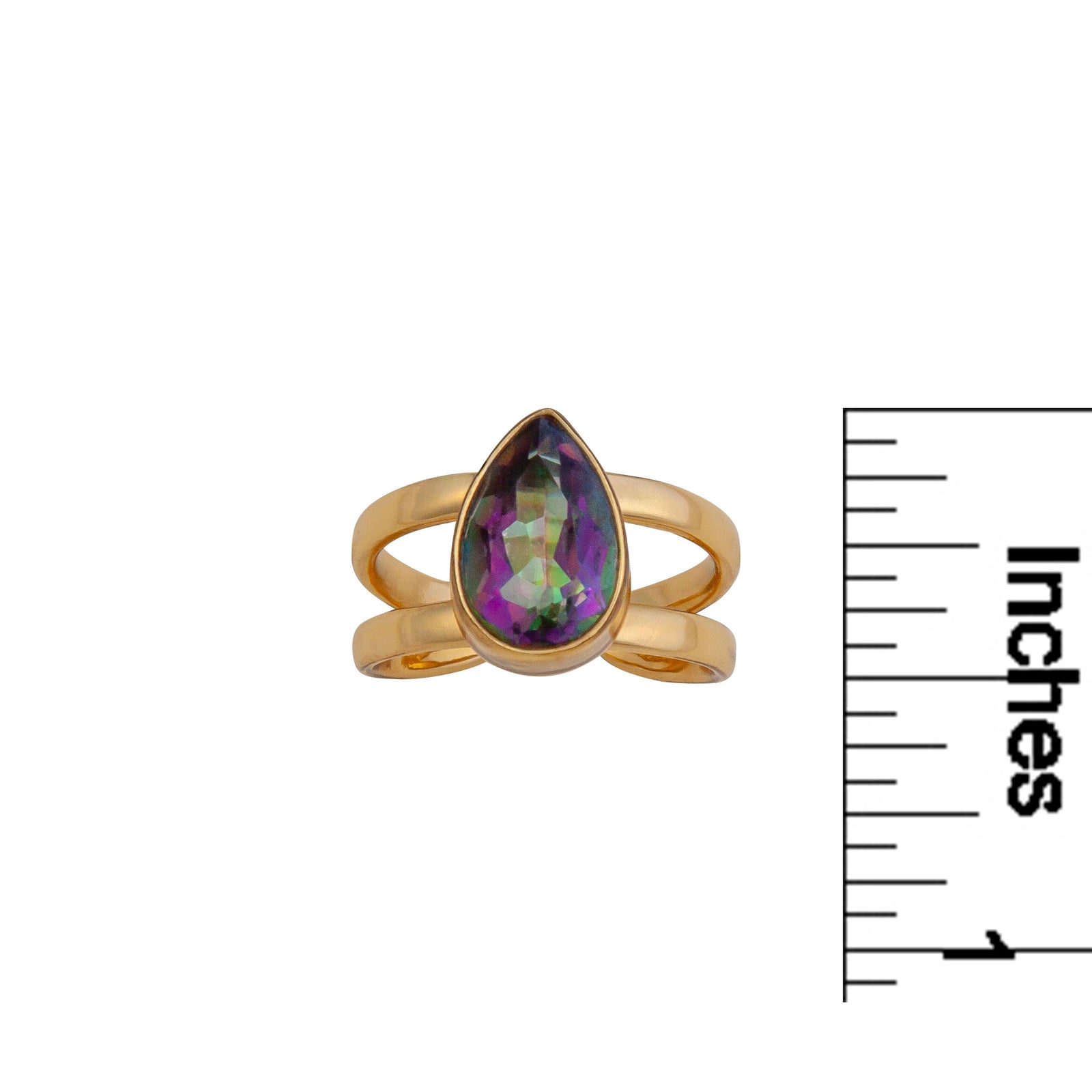 Alchemia Rainbow Mystic Quartz Adjustable Cuff Ring | Charles Albert Jewelry