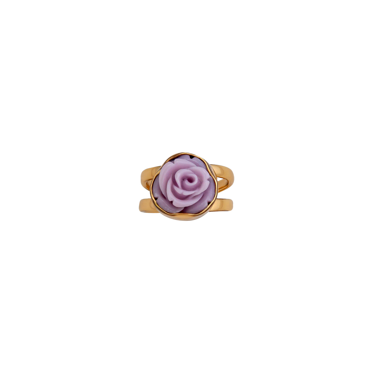 Alchemia Lavender Resin Rose Adjustable Cuff Ring | Charles Albert Jewelry