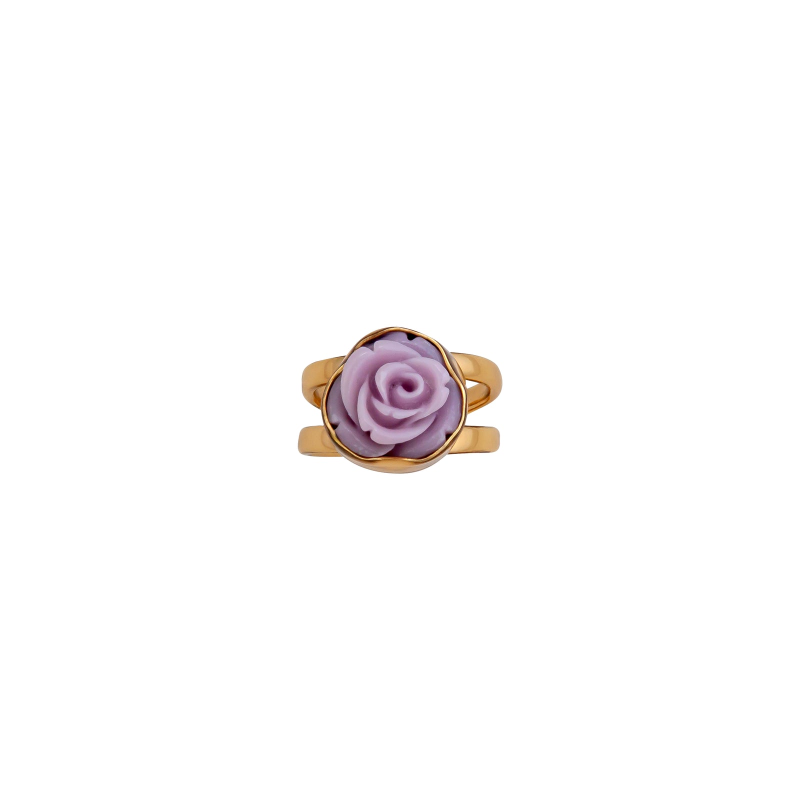 Alchemia Lavender Resin Rose Adjustable Cuff Ring | Charles Albert Jewelry