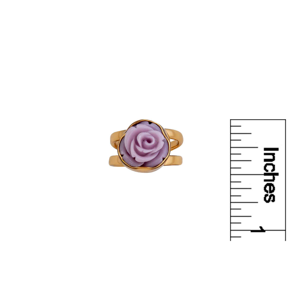 Alchemia Lavender Resin Rose Adjustable Cuff Ring | Charles Albert Jewelry