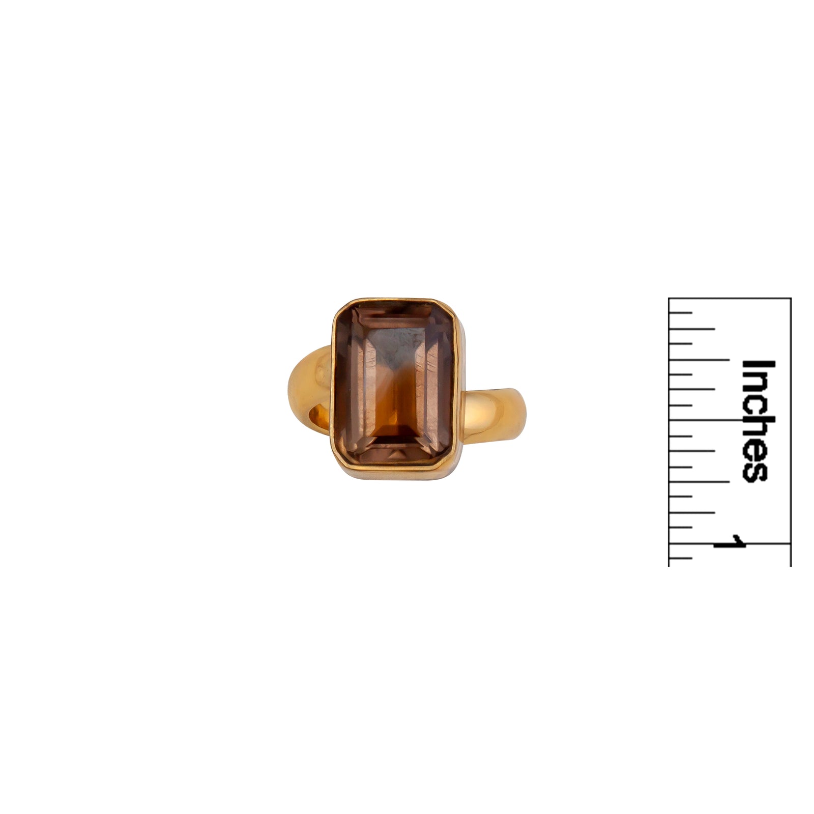 Alchemia Smokey Quartz Rectangle Adjustable Ring | Charles Albert Jewelry
