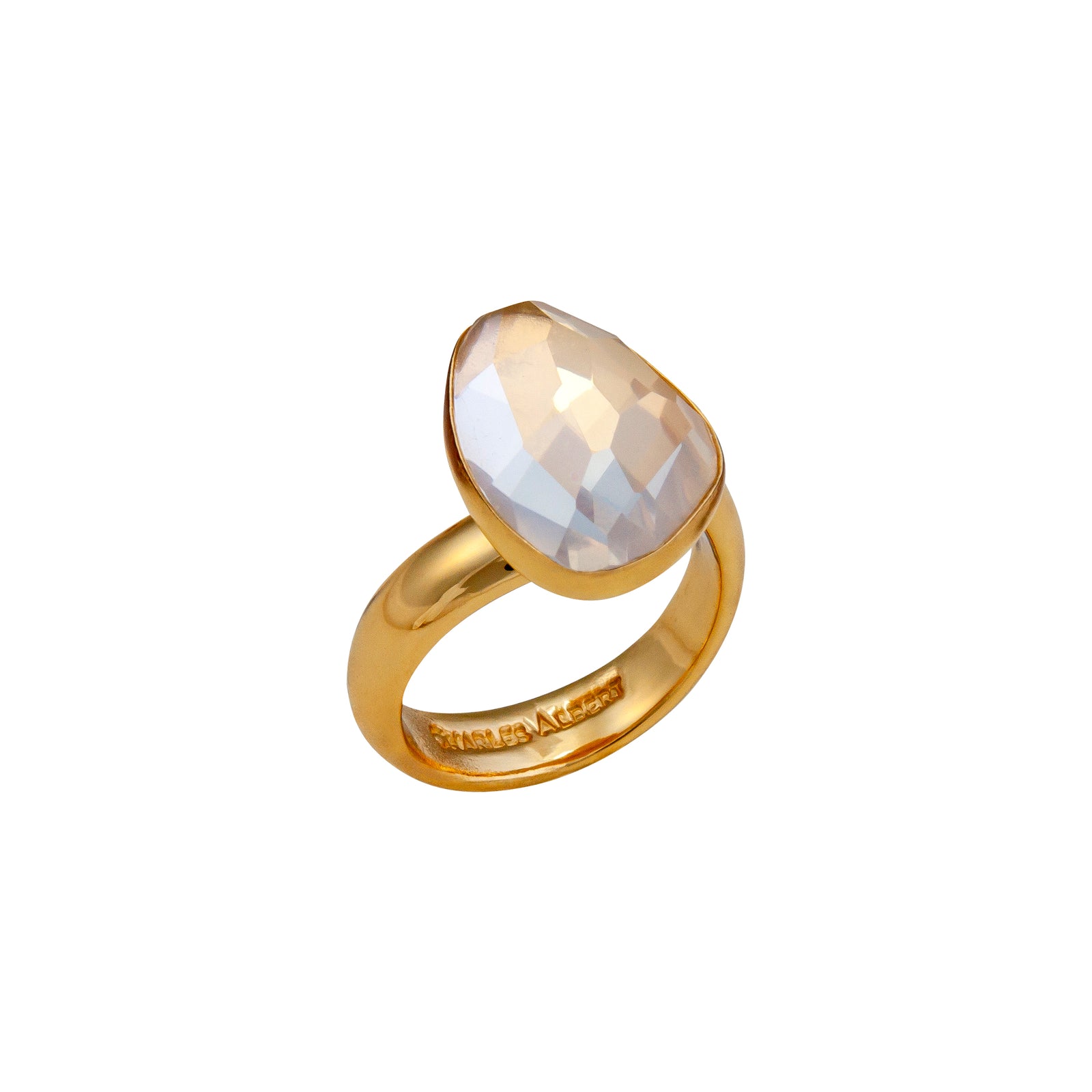 Alchemia Cloudy Quartz Faceted Adjustable Ring | Charles Albert Jewelry