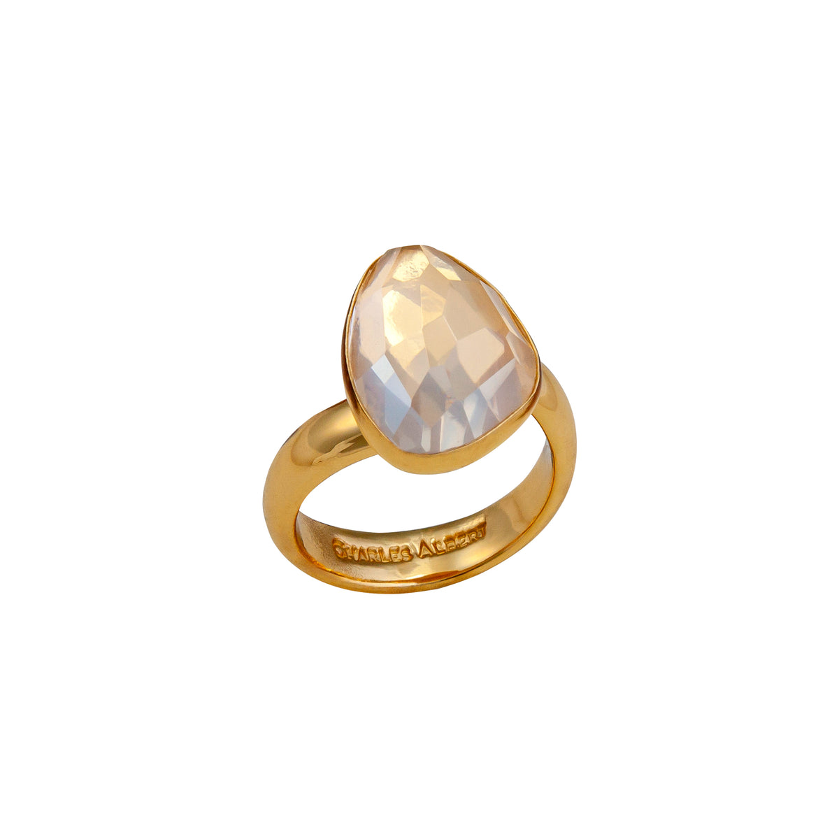 Alchemia Cloudy Quartz Faceted Adjustable Ring | Charles Albert Jewelry