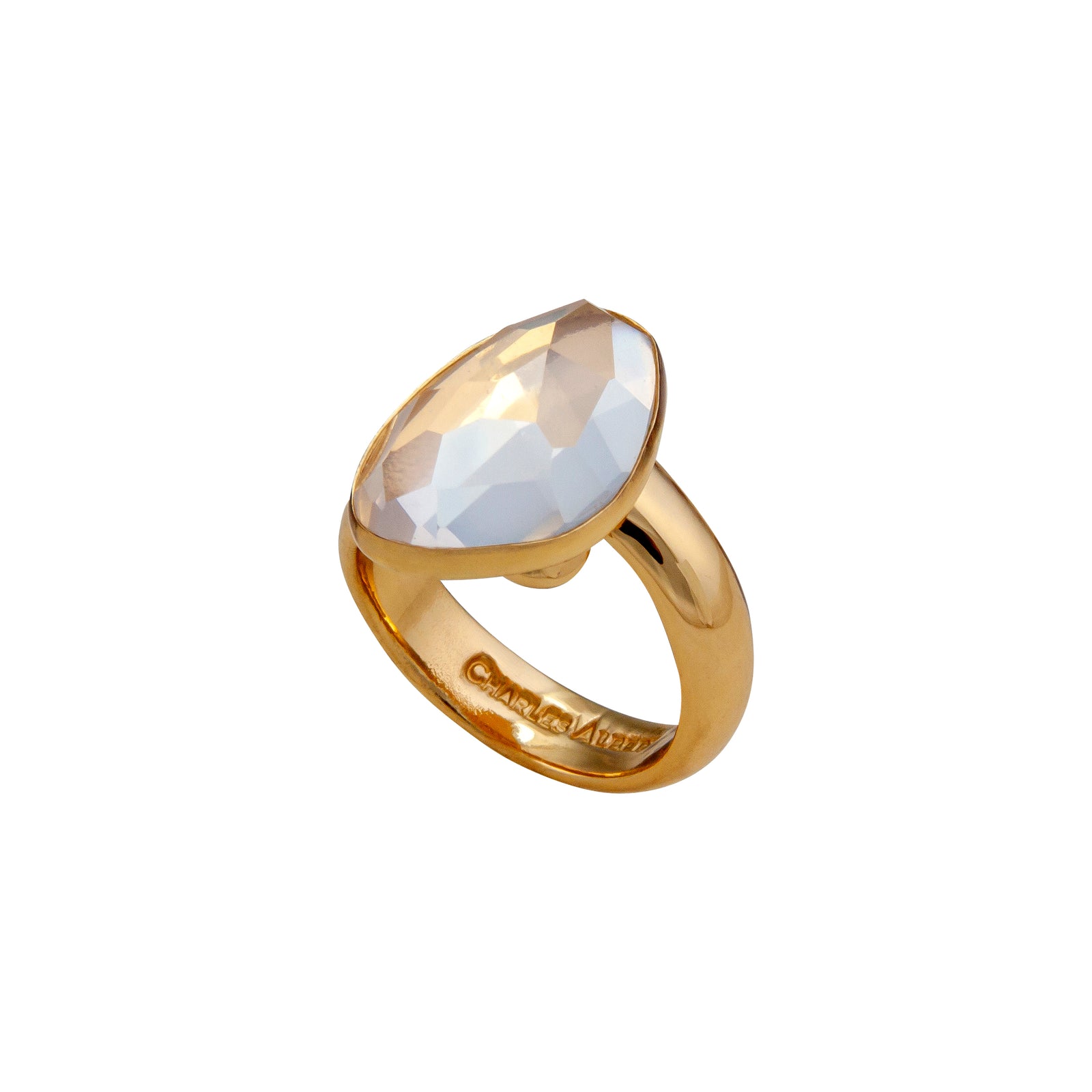 Alchemia Cloudy Quartz Faceted Adjustable Ring | Charles Albert Jewelry
