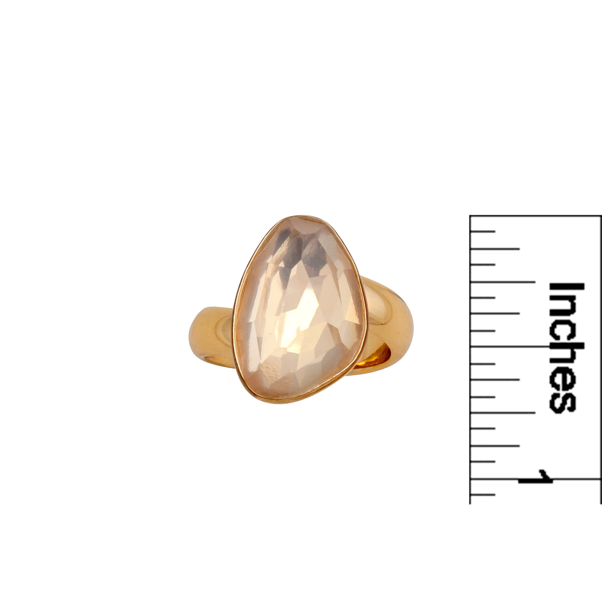 Alchemia Cloudy Quartz Faceted Adjustable Ring | Charles Albert Jewelry