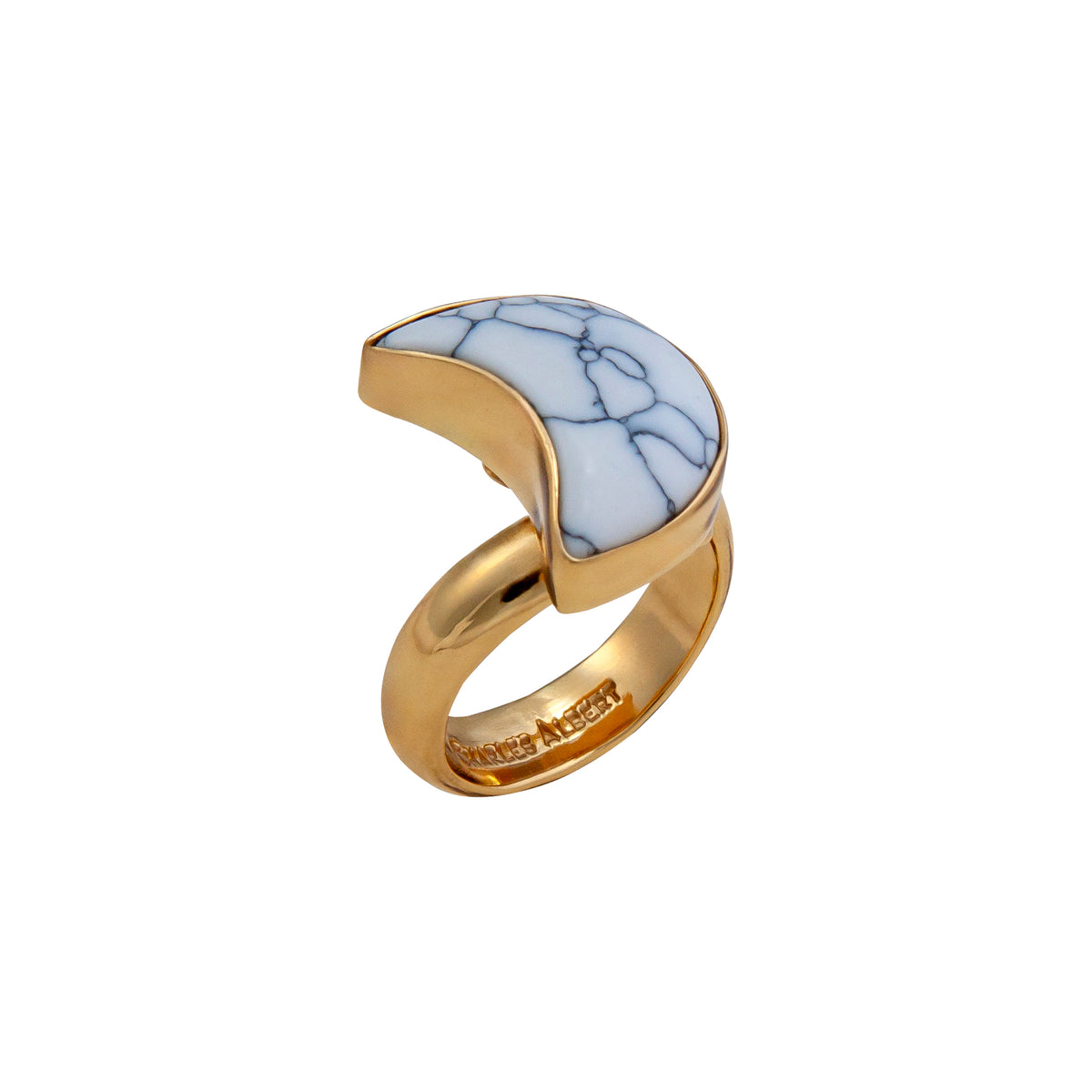 Alchemia White Howlite Moon Adjustable Ring | Charles Albert Jewelry