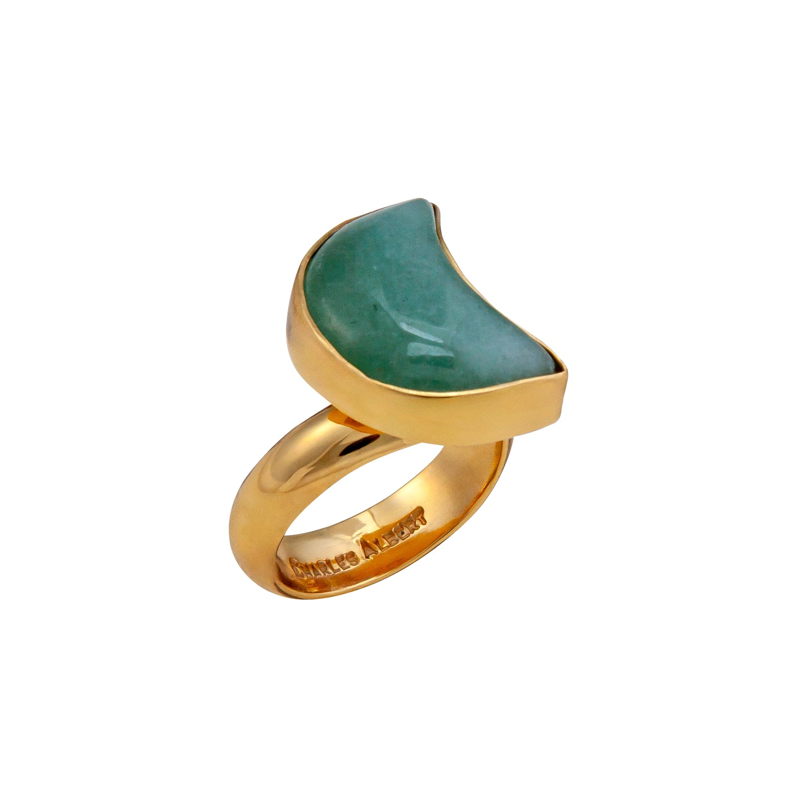 Alchemia Aventurine Moon Adjustable Ring | Charles Albert Jewelry