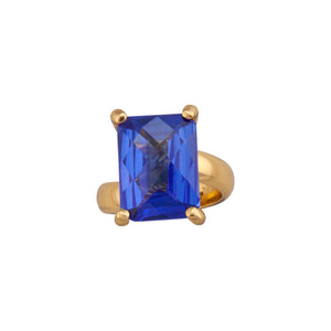 Alchemia Lab Created Tanzanite Rectangle Prong Set Ring | Charles Albert Jewelry