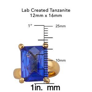 Alchemia Lab Created Tanzanite Rectangle Prong Set Ring | Charles Albert Jewelry