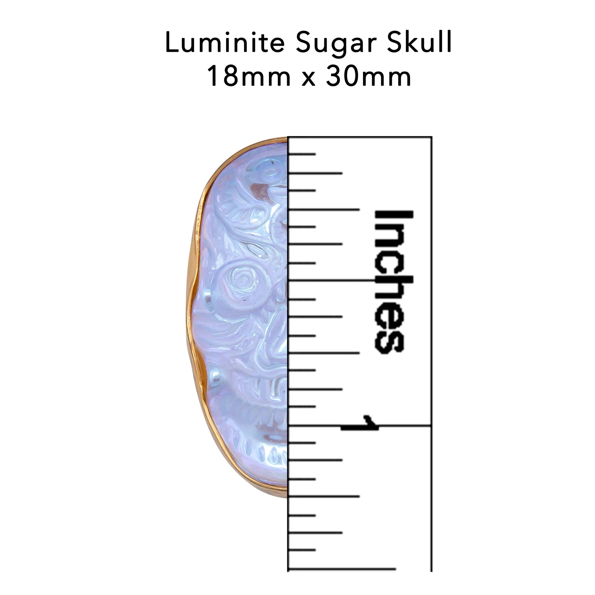 Alchemia Luminite Sugar Skull Adjustable Ring | Charles Albert Jewelry