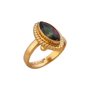Alchemia Rainbow Mystic Quartz Marquis Rope Adjustable Ring | Charles Albert Jewelry
