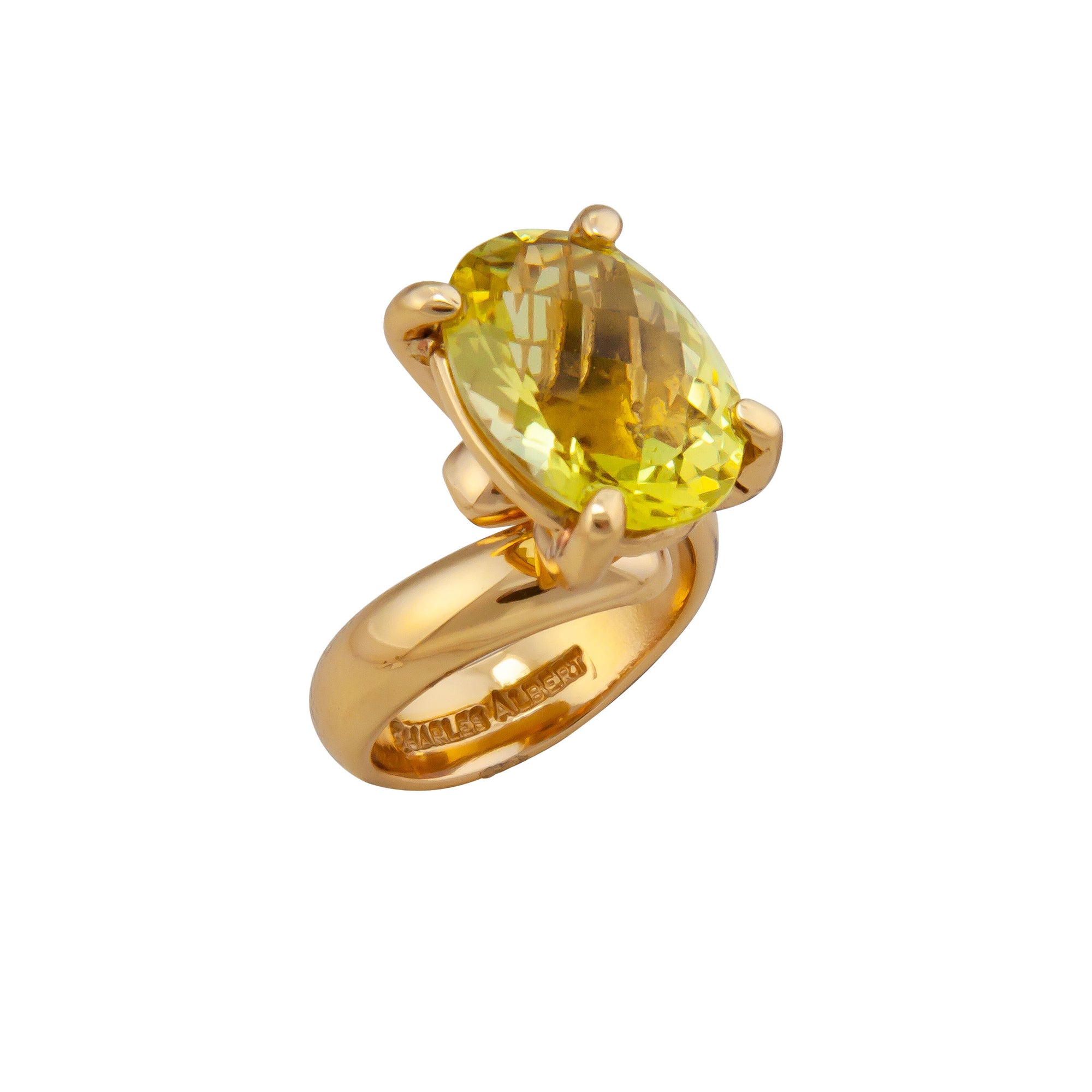 Alchemia Citrine Oval Prong Set Adjustable Ring | Charles Albert Jewelry