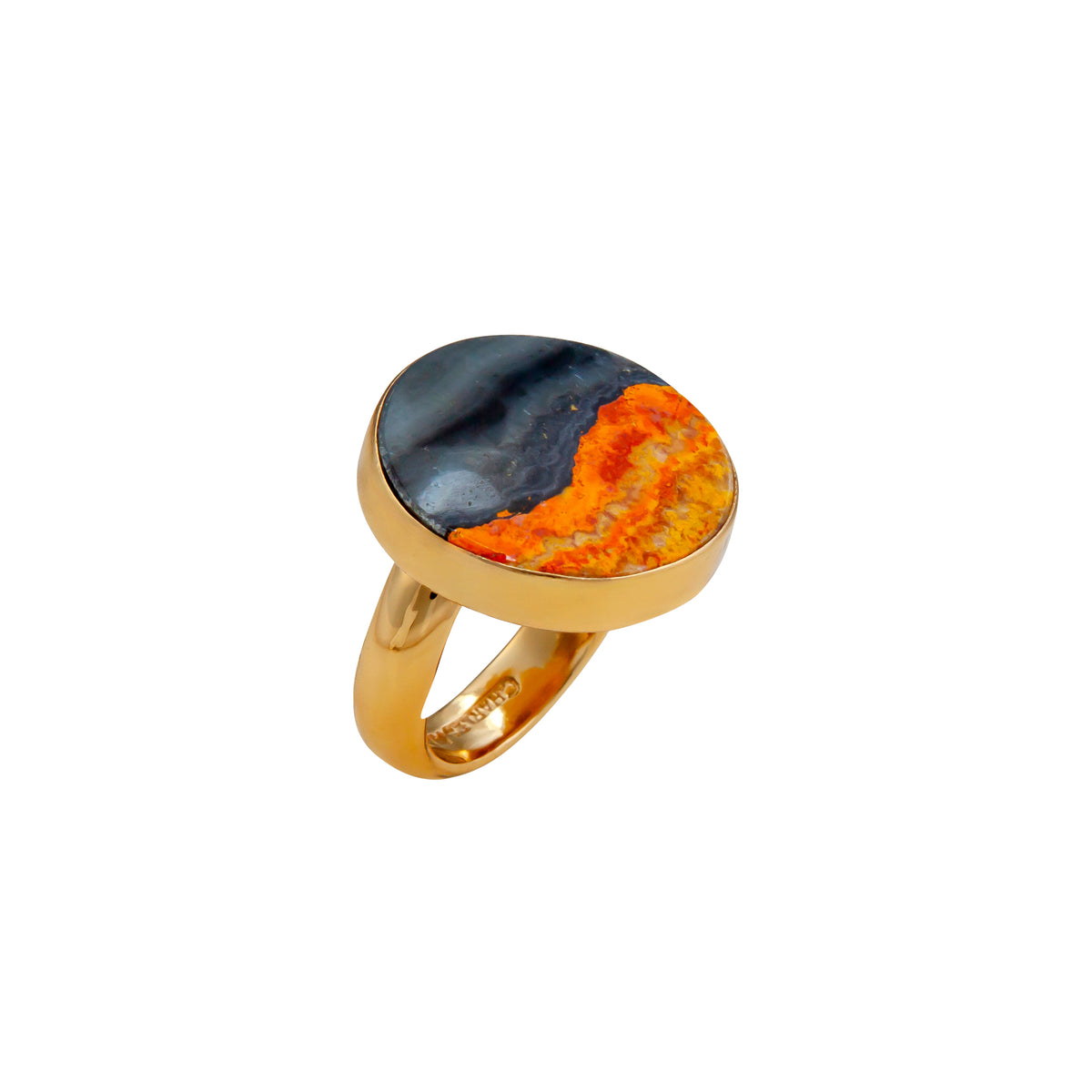 Alchemia Bumble Bee Jasper Round Adjustable Ring | Charles Albert Jewelry