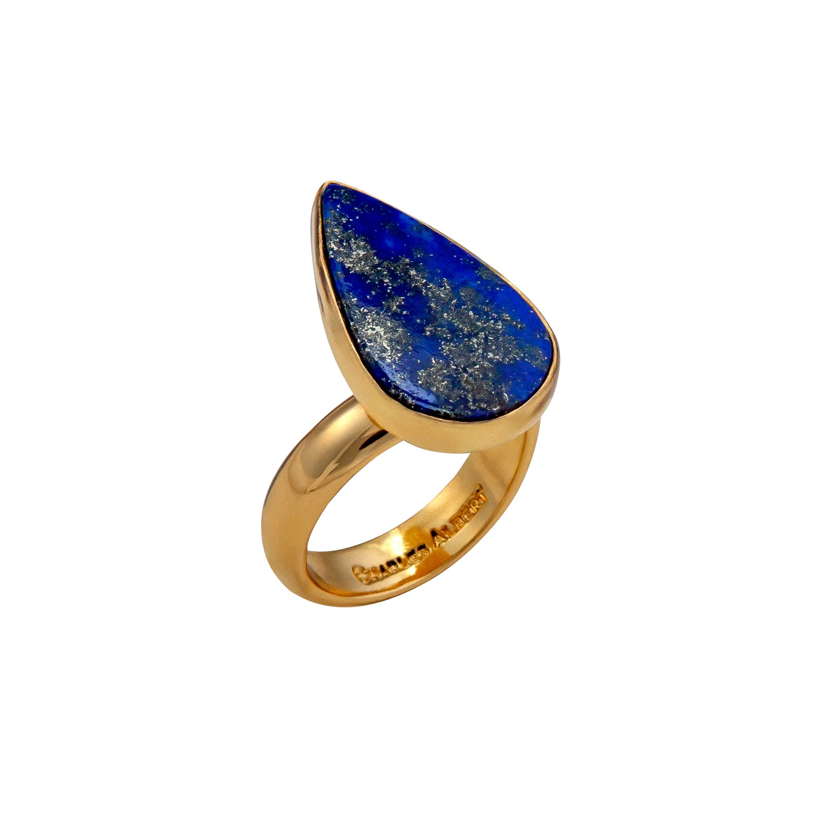Alchemia Lapis Lazuli Teardrop Adjustable Ring | Charles Albert Jewelry