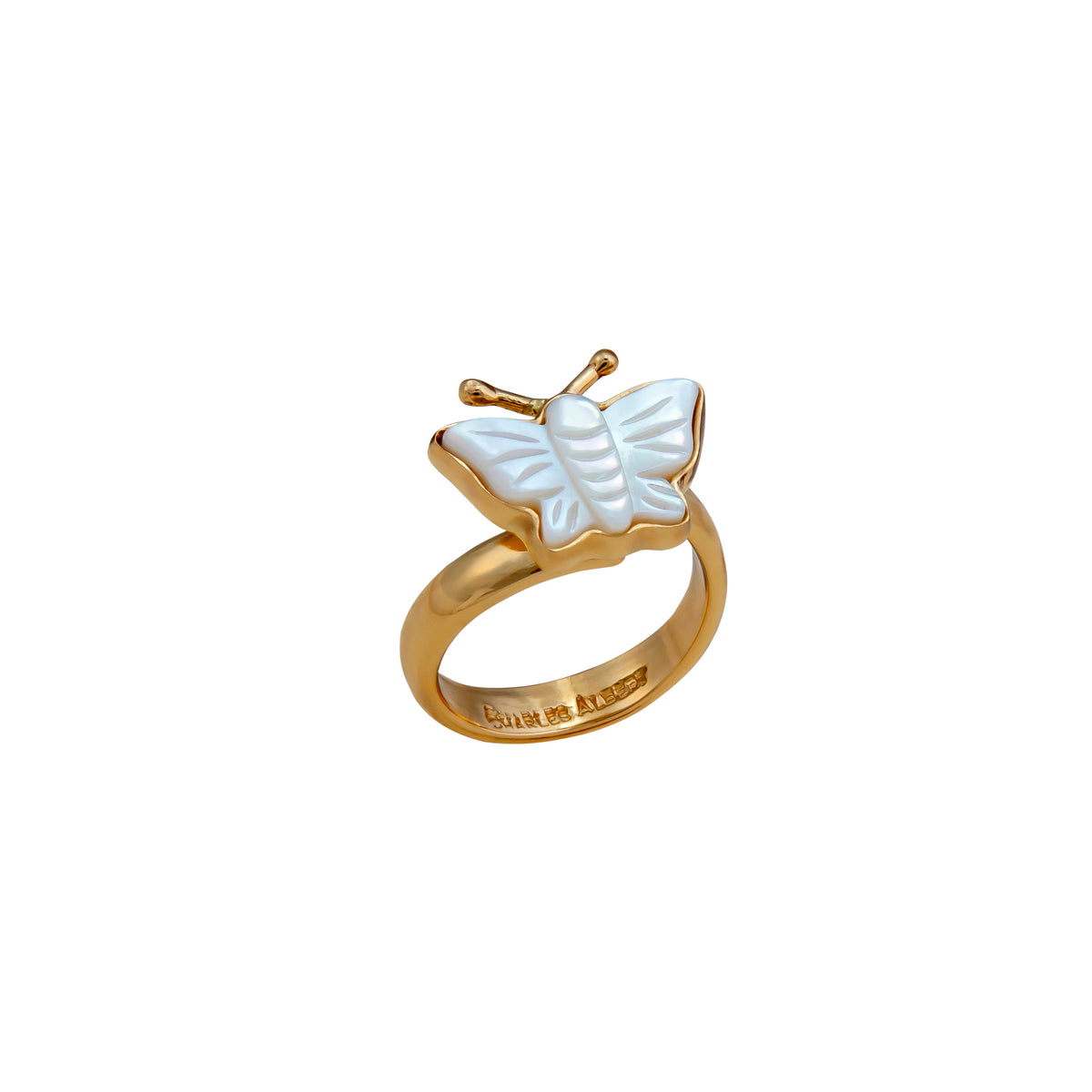 Alchemia Mother of Pearl Butterfly Adjustable Ring | Charles Albert Jewelry