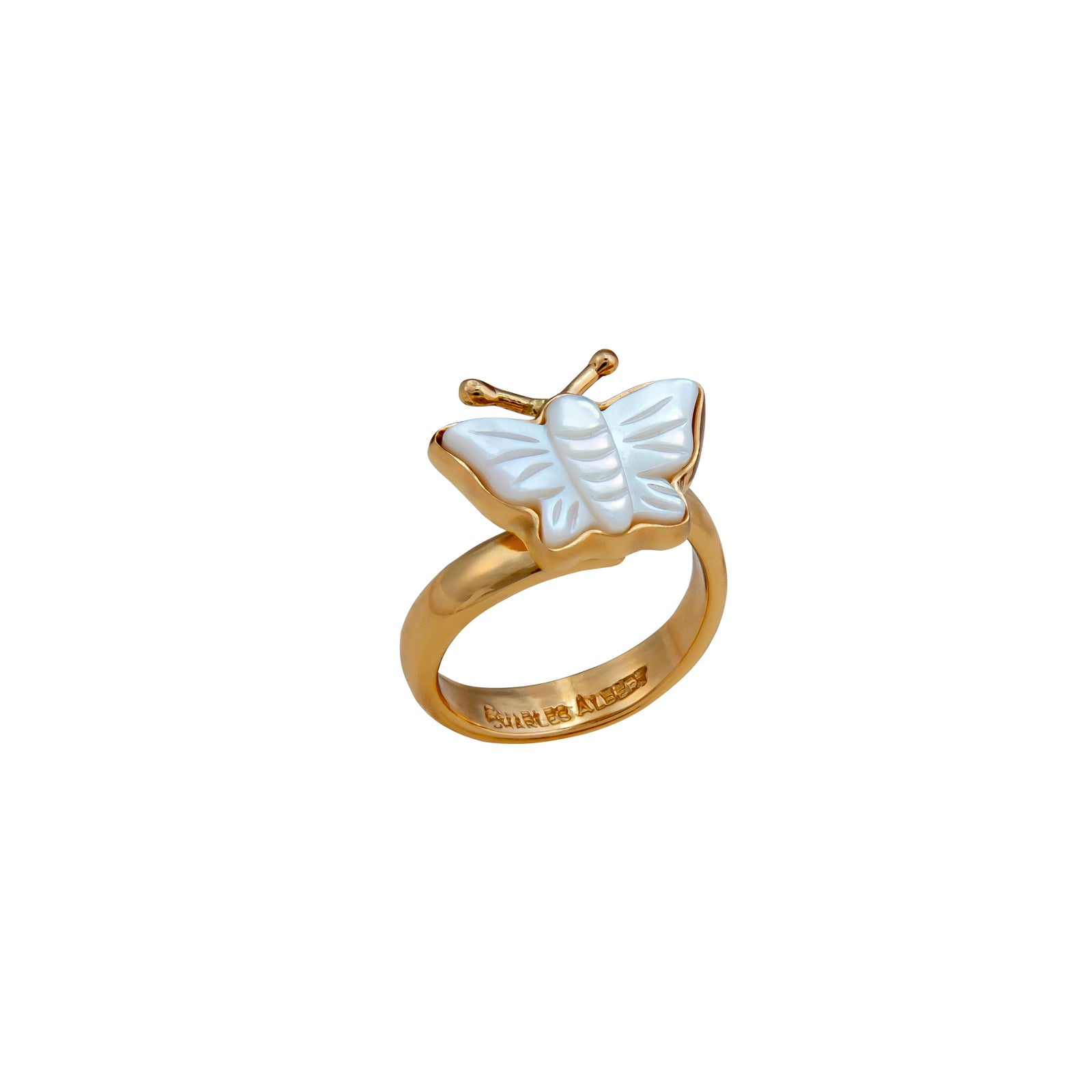 Alchemia Mother of Pearl Butterfly Adjustable Ring | Charles Albert Jewelry