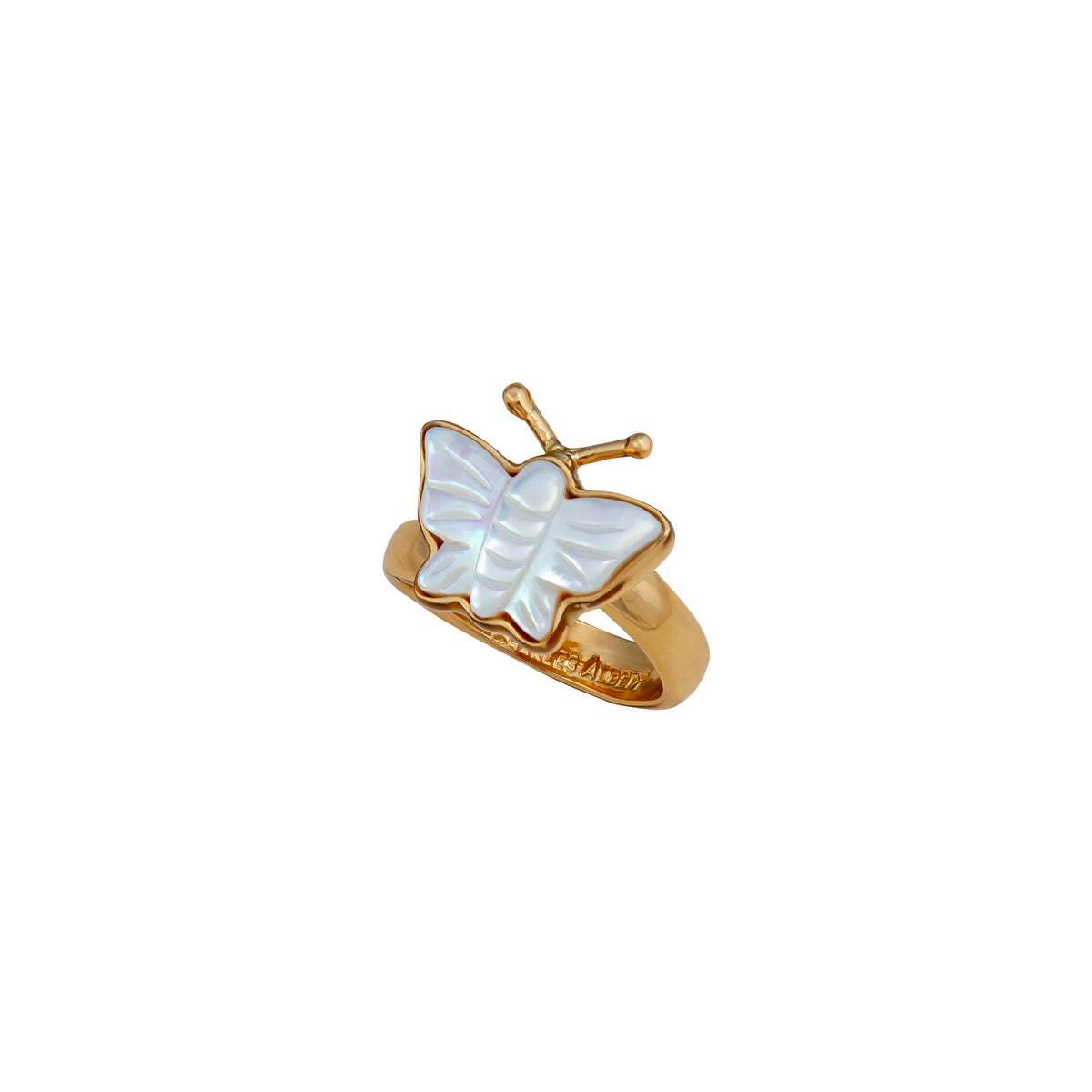 Alchemia Mother of Pearl Butterfly Adjustable Ring | Charles Albert Jewelry