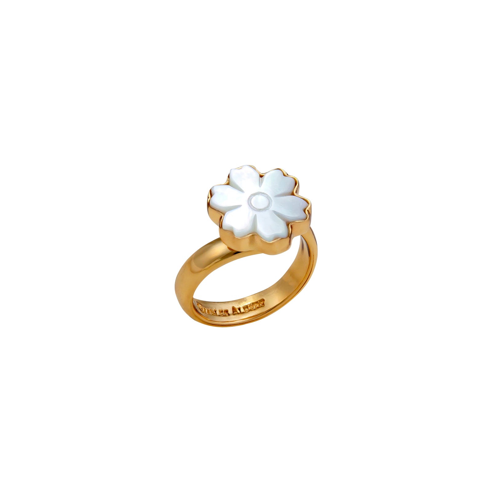 Alchemia Mother of Pearl Flower Adjustable Ring | Charles Albert Jewelry