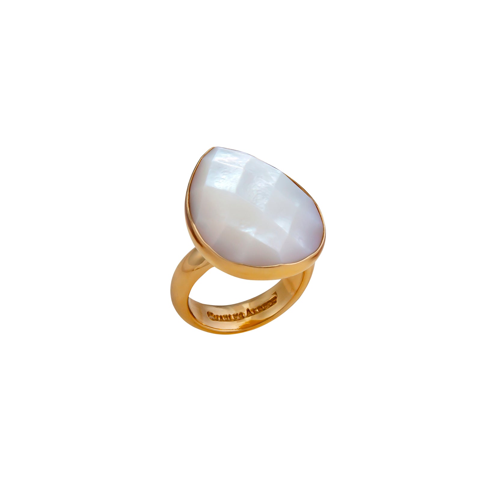 Alchemia Mother of Pearl Teardrop Adjustable Ring | Charles Albert Jewelry