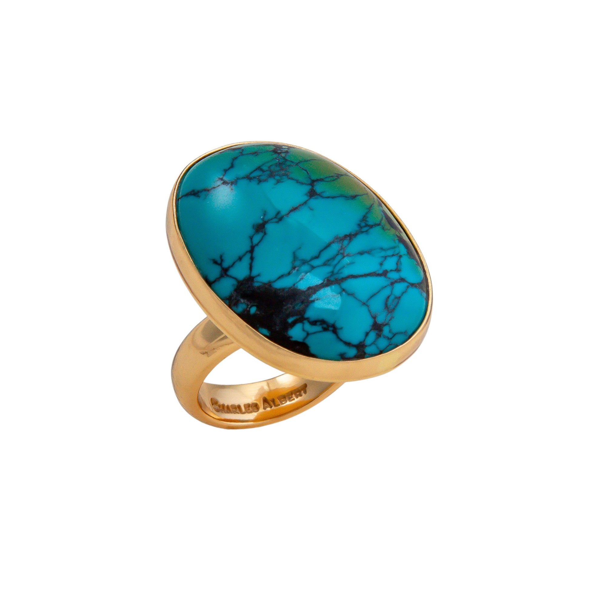 Alchemia Turquoise Oval Adjustable Ring | Charles Albert Jewelry