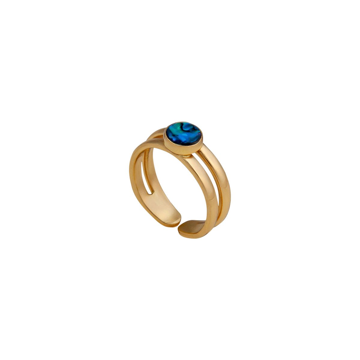 Alchemia Blue Abalone Adjustable Cuff Ring | Charles Albert Jewelry