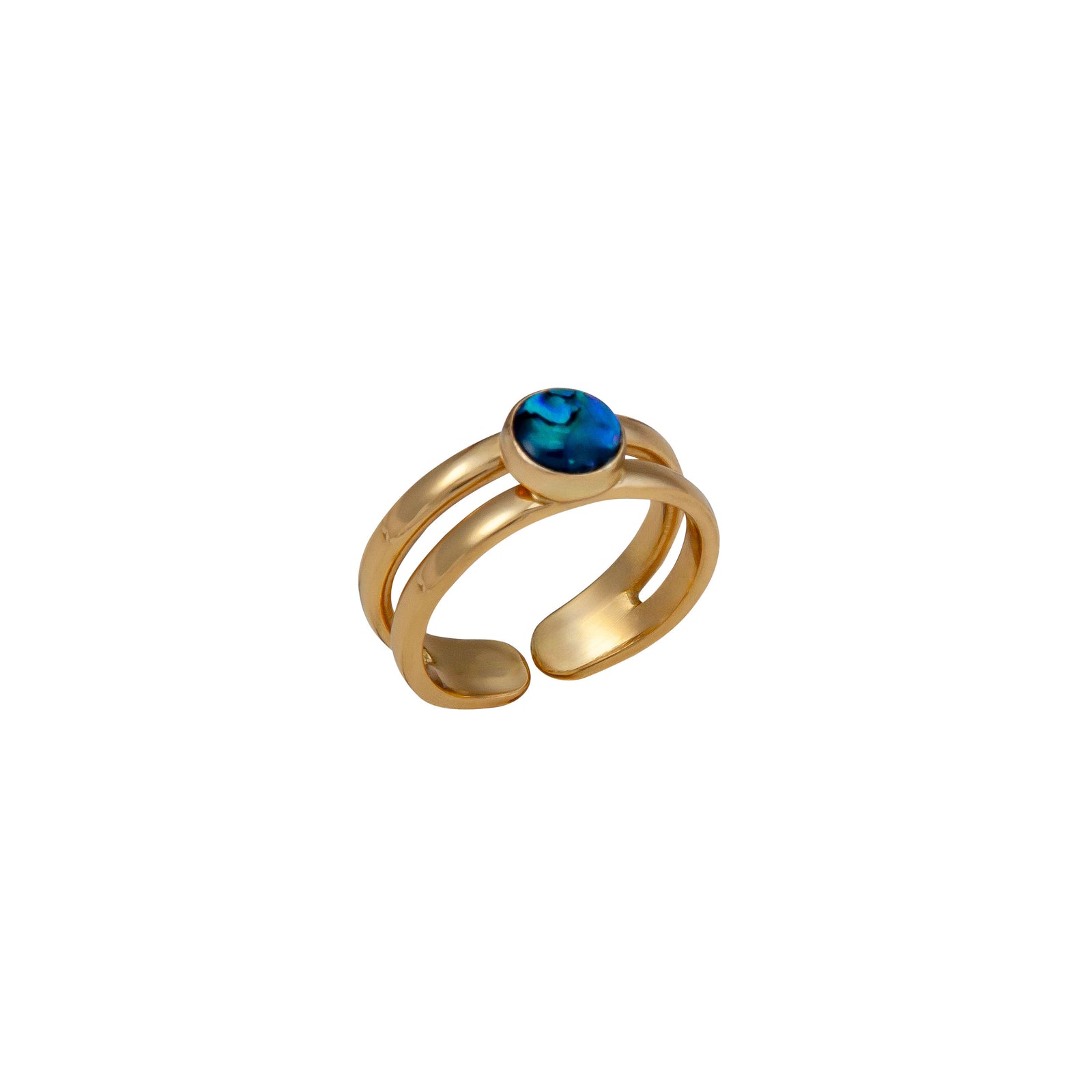 Alchemia Blue Abalone Adjustable Cuff Ring | Charles Albert Jewelry