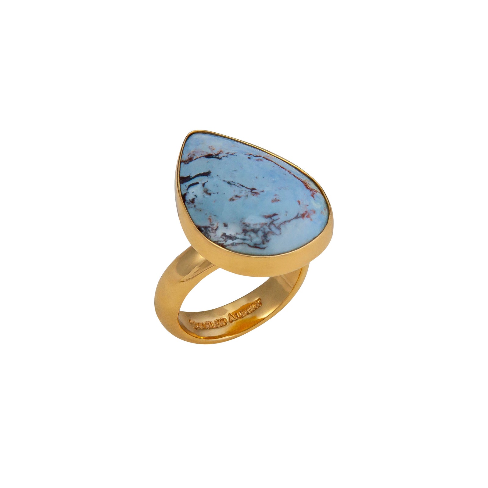 Alchemia Aztec Lapis Teardrop Adjustable Ring | Charles Albert Jewelry