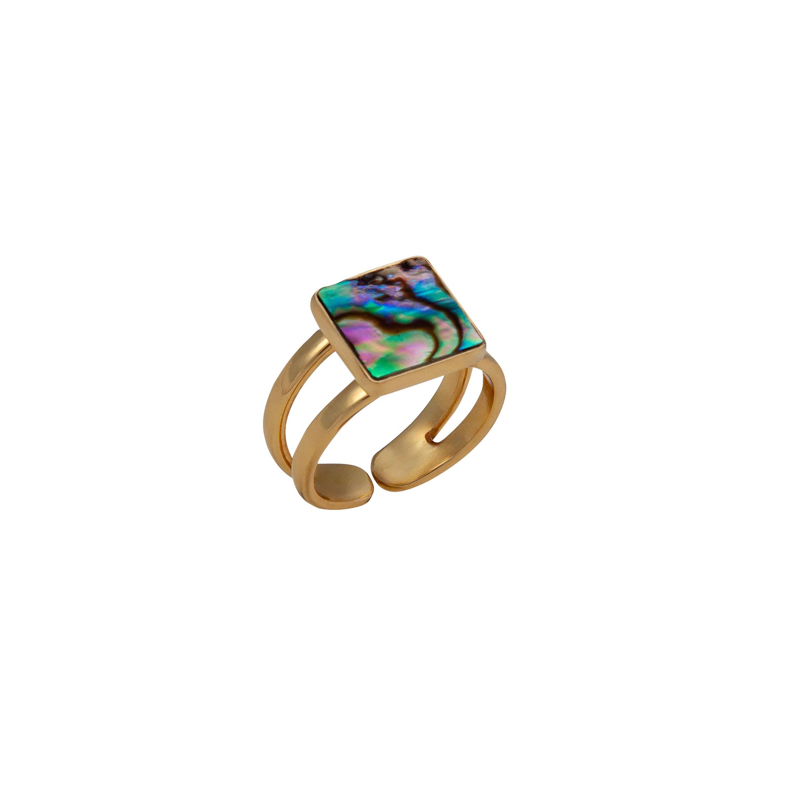 Alchemia Natural Abalone Adjustable Cuff Ring | Charles Albert Jewelry