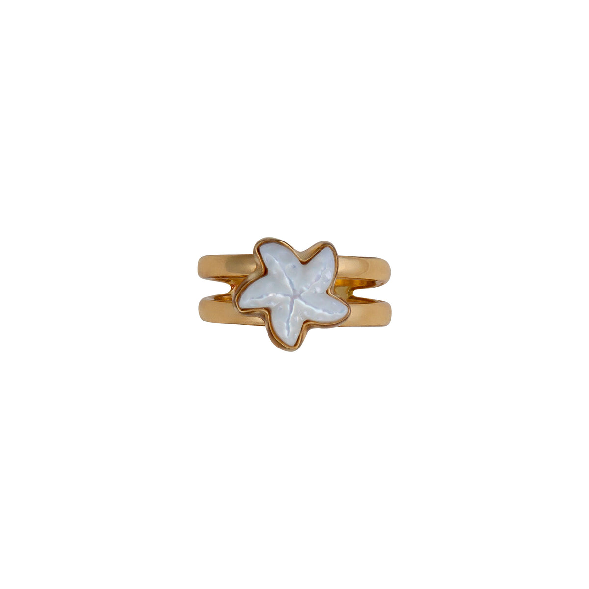 Alchemia Mother of Pearl Starfish Adjustable Cuff Ring | Charles Albert Jewelry
