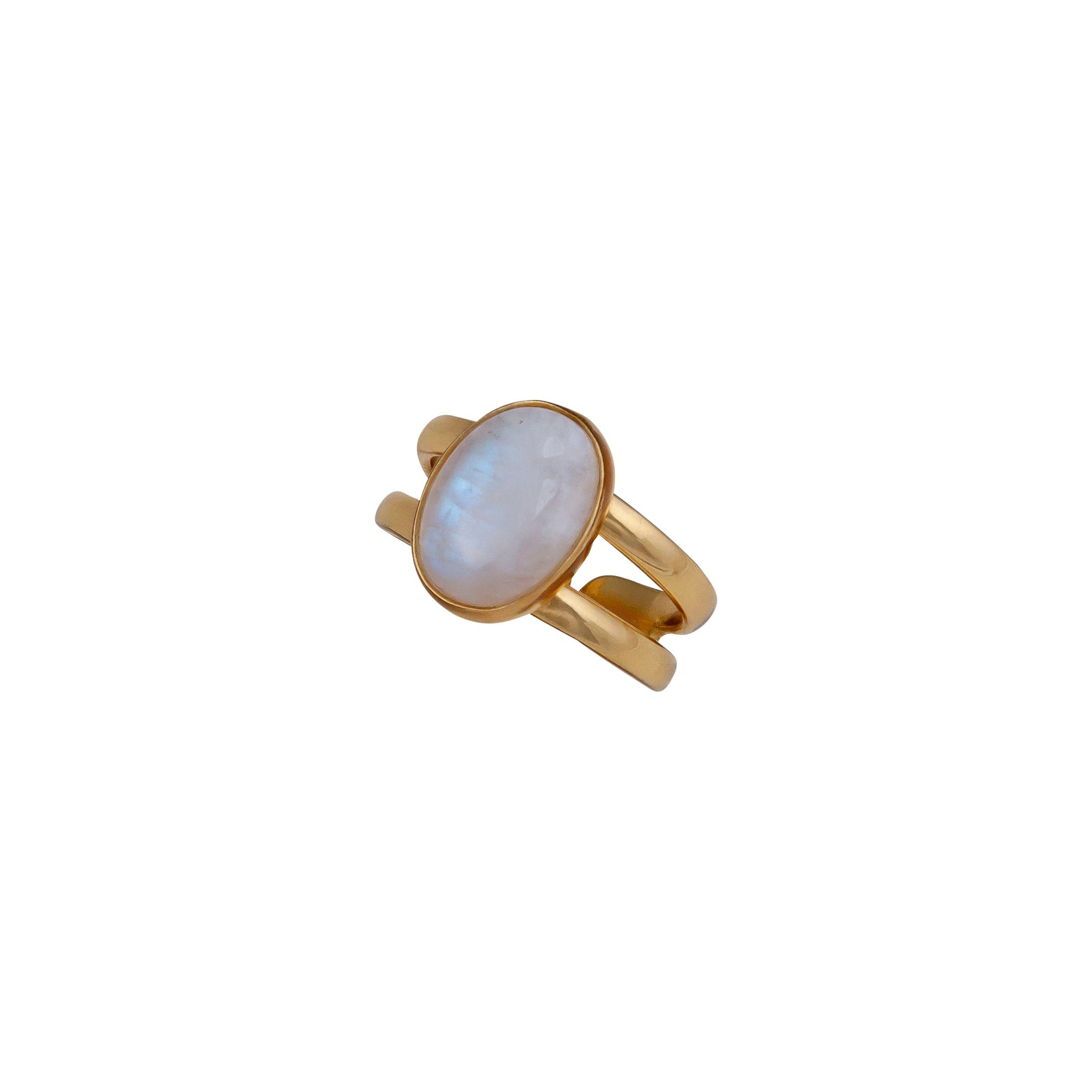 Alchemia Rainbow Moonstone Adjustable Cuff Ring | Charles Albert Jewelry