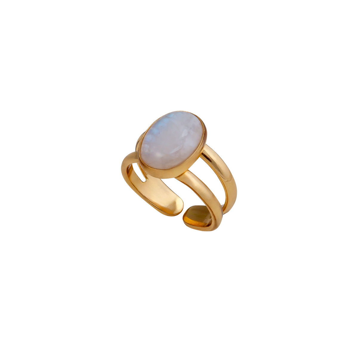 Alchemia Rainbow Moonstone Adjustable Cuff Ring | Charles Albert Jewelry