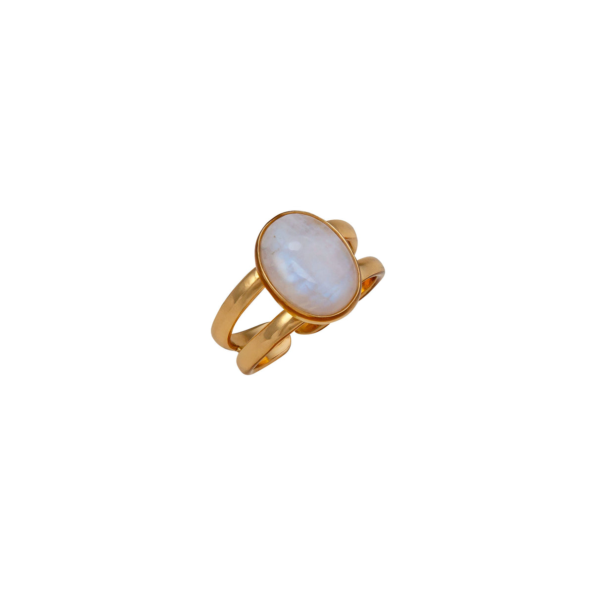 Alchemia Rainbow Moonstone Adjustable Cuff Ring | Charles Albert Jewelry