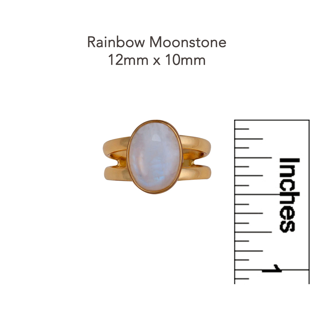Alchemia Rainbow Moonstone Adjustable Cuff Ring | Charles Albert Jewelry