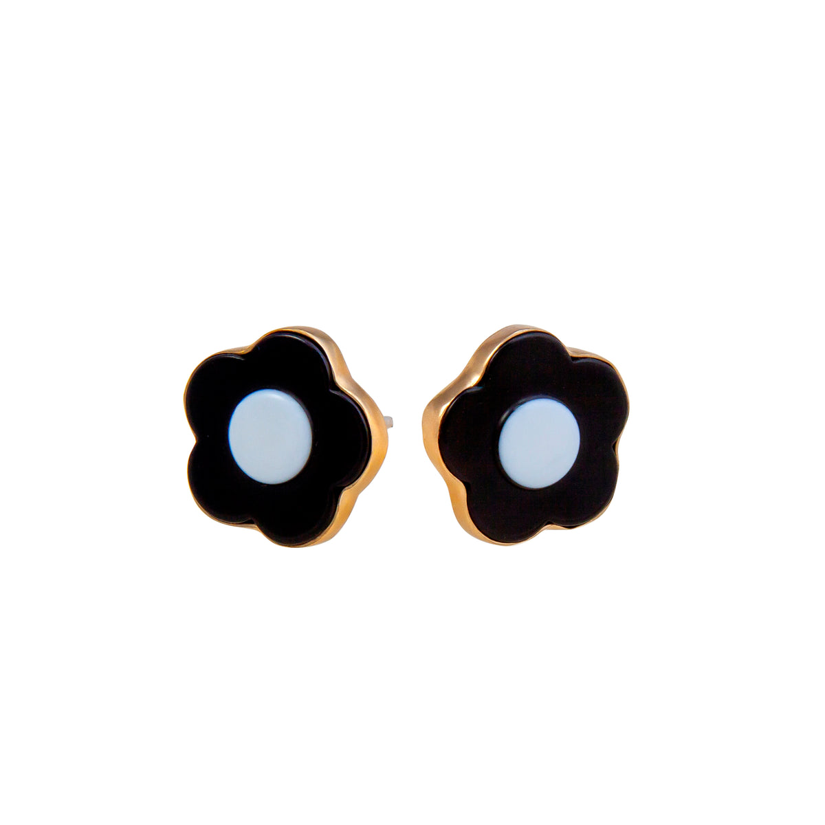 Alchemia Black and White Flower Acrylic Post Earrings | Charles Albert Jewelry