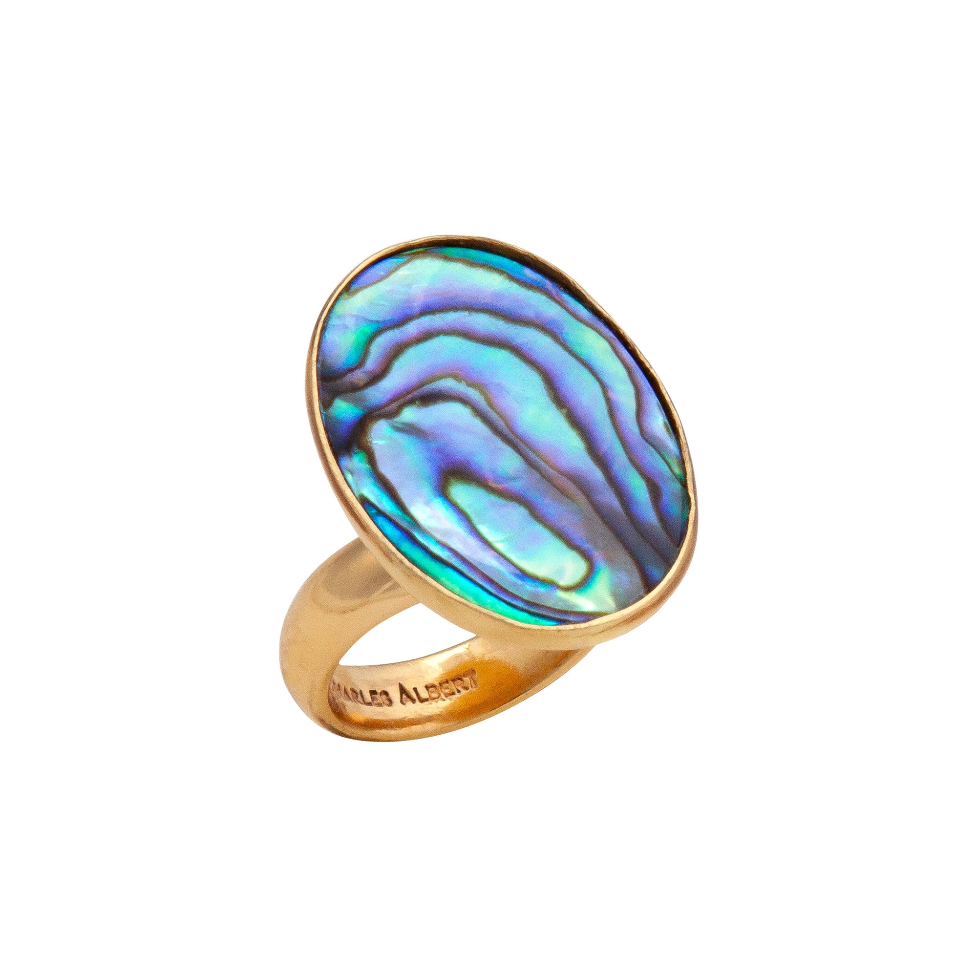 Alchemia Natural Abalone Adjustable Ring | Charles Albert Jewelry