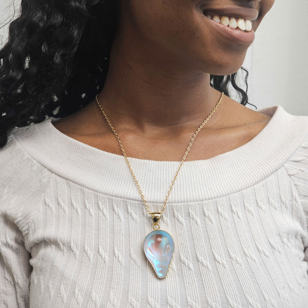 Alchemia Luminite Alien Face Pendant