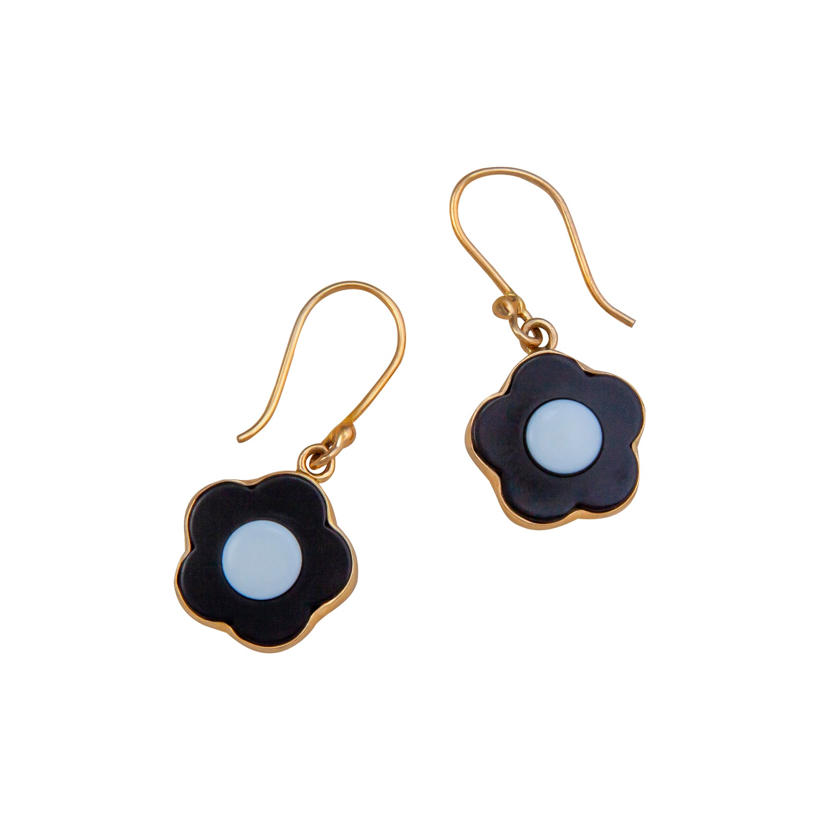 Alchemia Black and White Flower Acrylic Drop Earrings | Charles Albert Jewelry