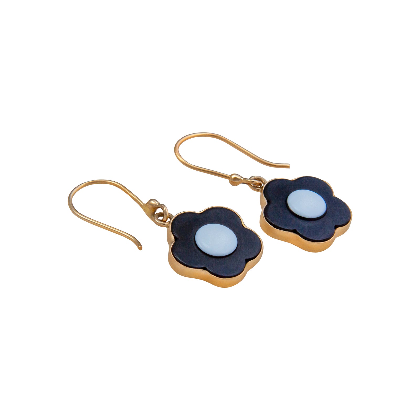 Alchemia Black and White Flower Acrylic Drop Earrings | Charles Albert Jewelry