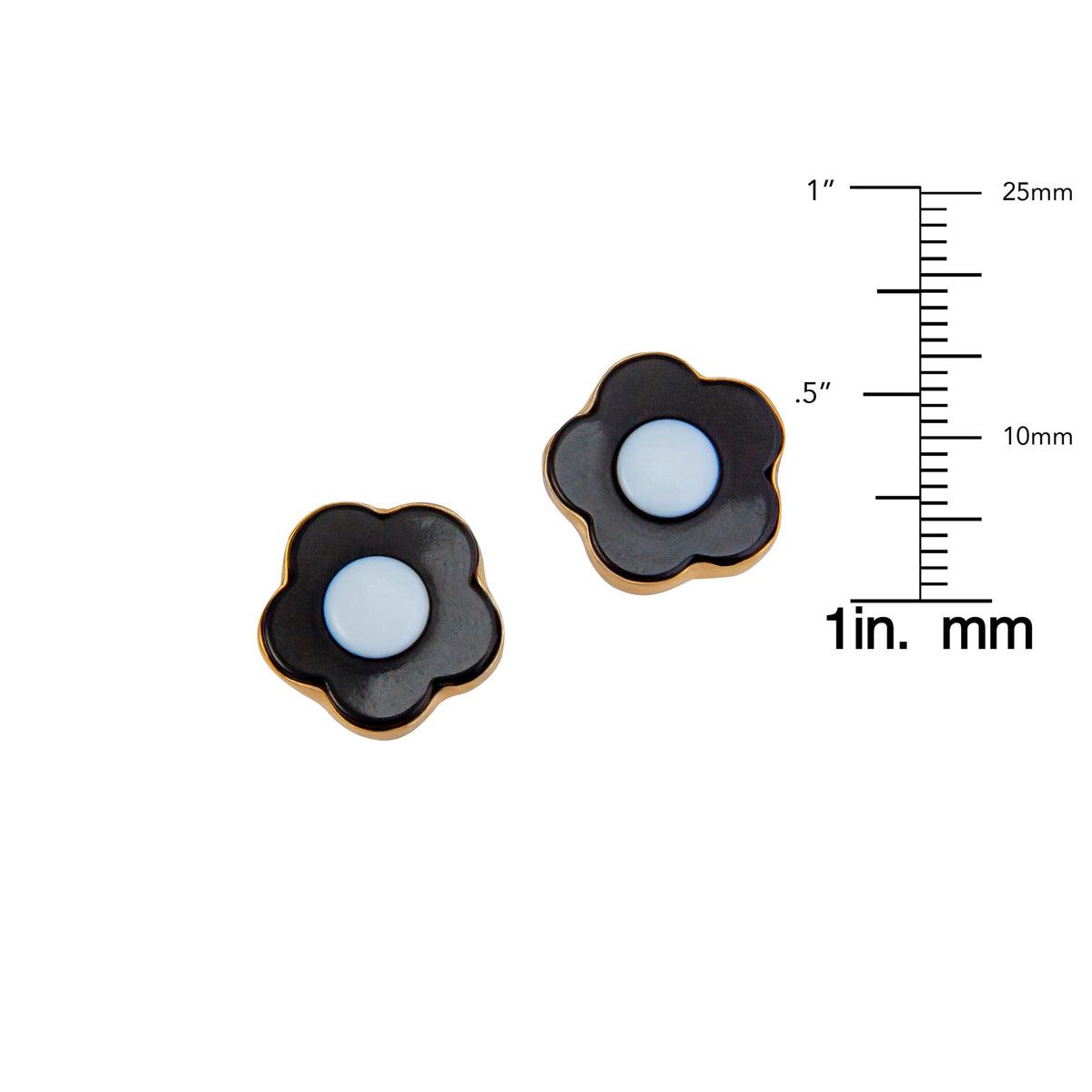 Alchemia Black and White Flower Acrylic Post Earrings | Charles Albert Jewelry