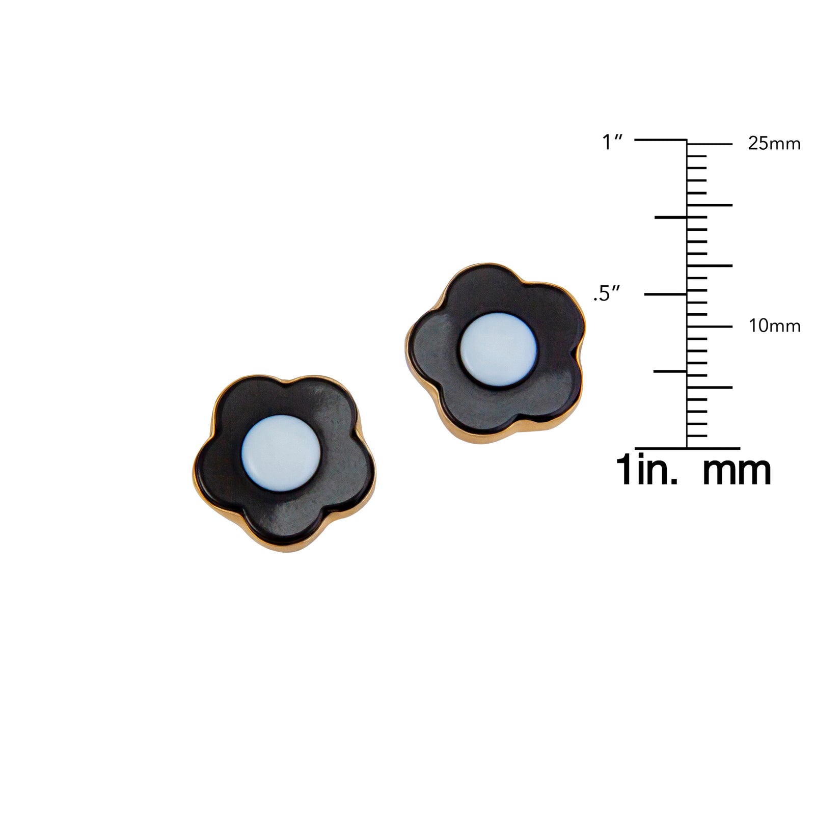 Alchemia Black and White Flower Acrylic Post Earrings | Charles Albert Jewelry