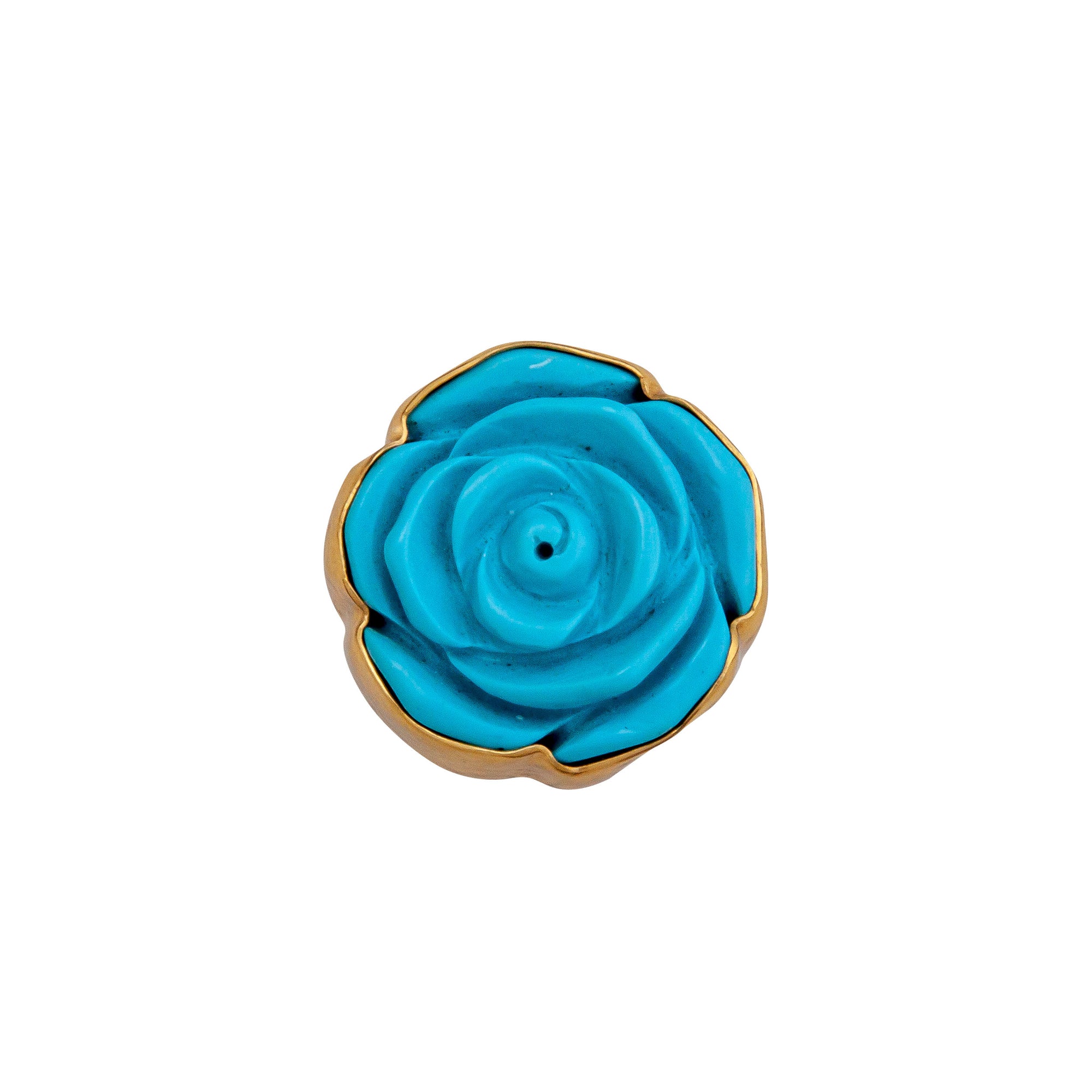 Alchemia Teal Blue Resin Rose Adjustable Ring | Charles Albert Jewelry