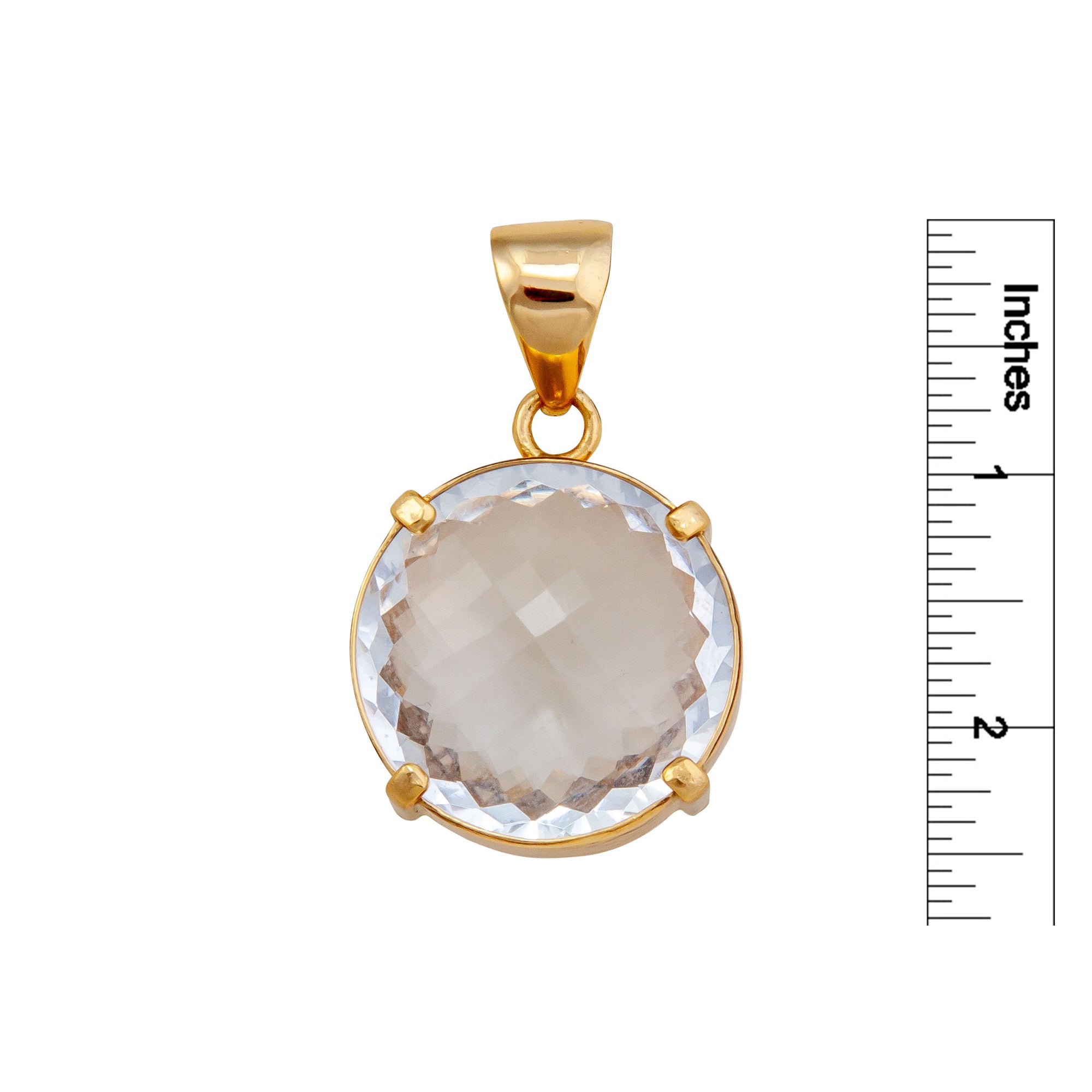 Alchemia Clear Quartz Round Prong Set Pendant | Charles Albert Jewelry
