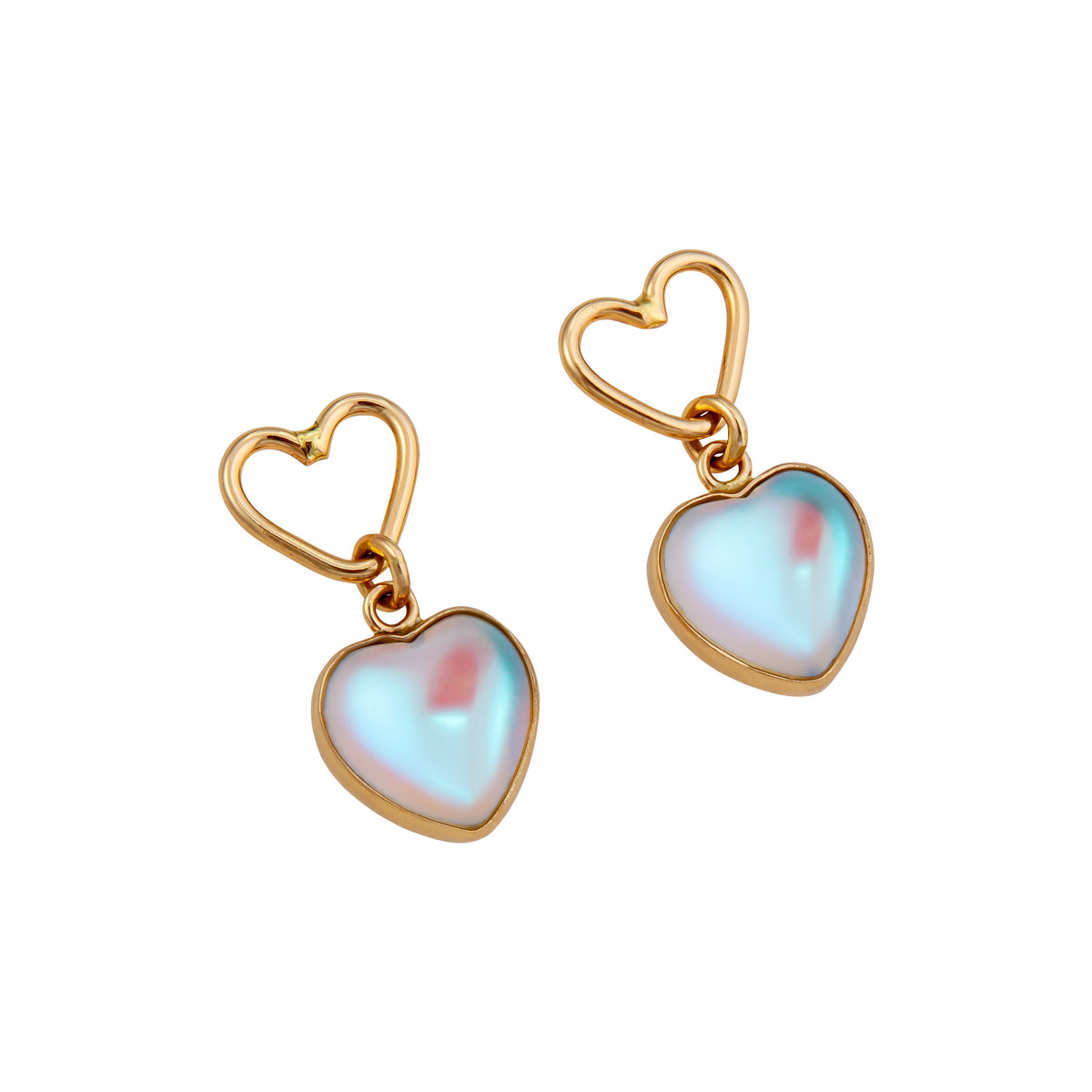 Alchemia Luminite Double Heart Post Earrings | Charles Albert Jewelry