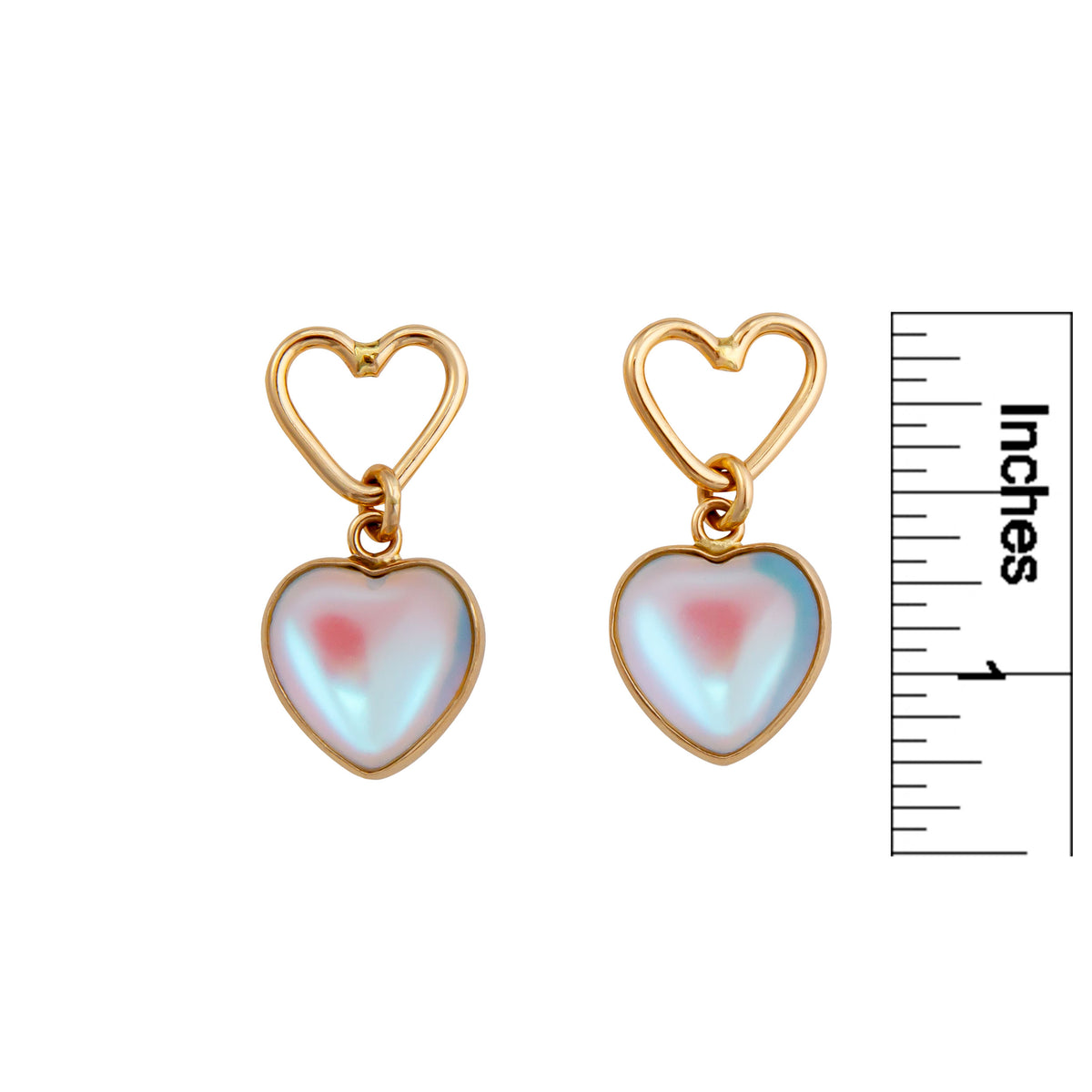 Alchemia Luminite Double Heart Post Earrings | Charles Albert Jewelry