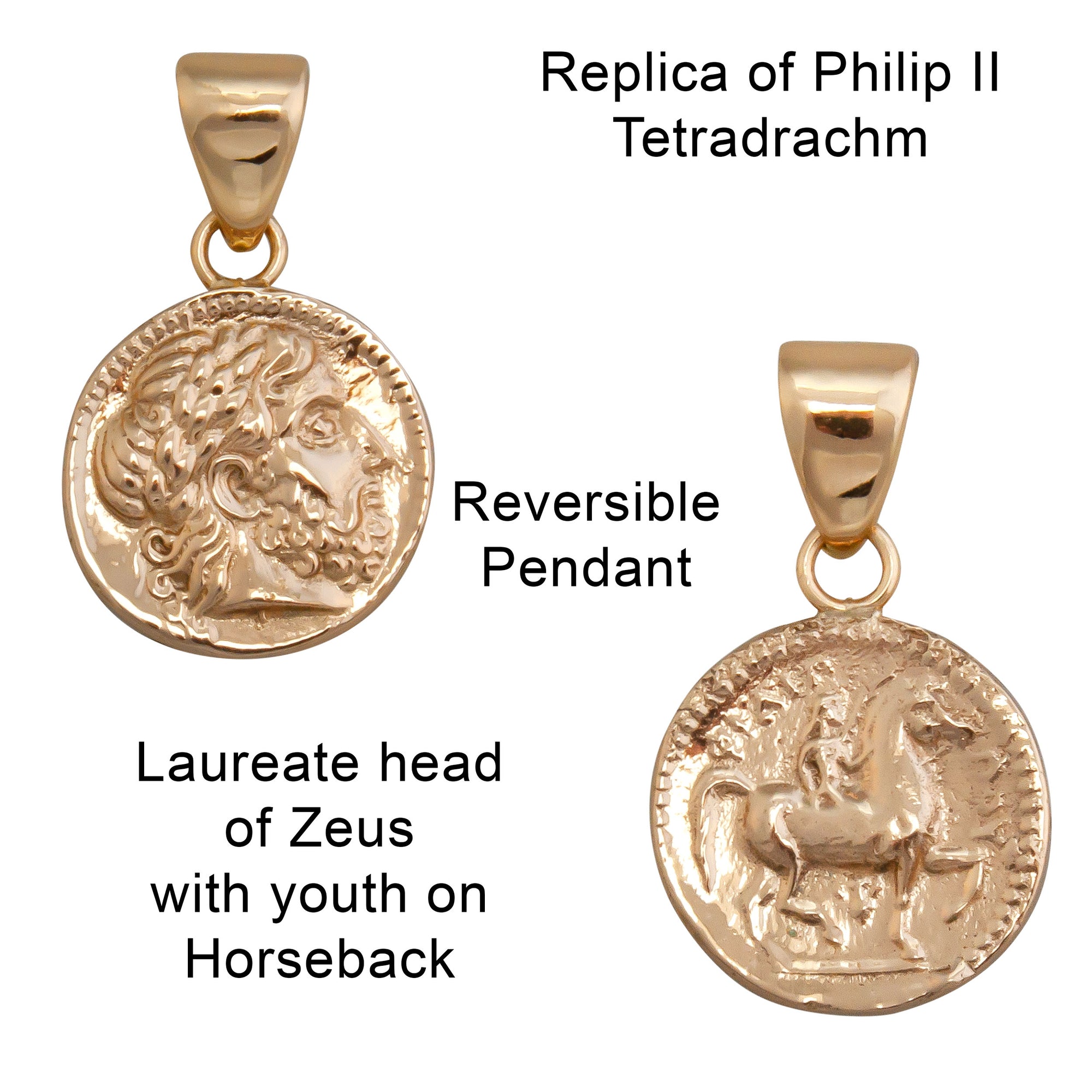 Alchemia Replica Greek Coin Reversible Pendant | Charles Albert Jewelry