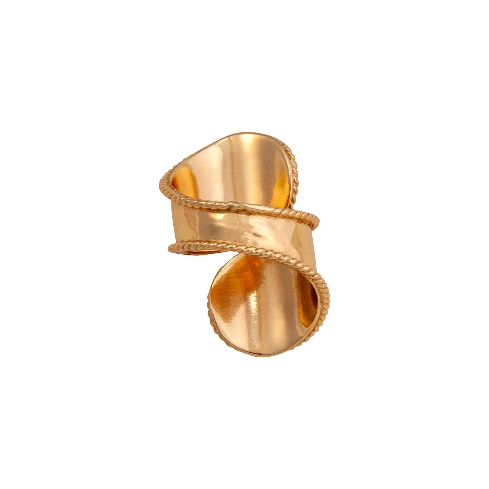 Alchemia Hammered Bypass Rope Adjustable Ring