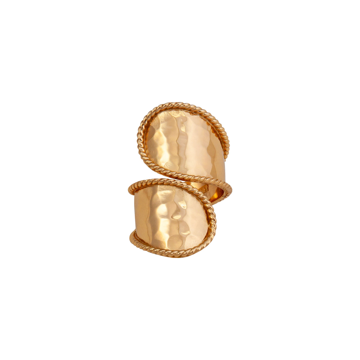 Alchemia Hammered Bypass Rope Adjustable Ring