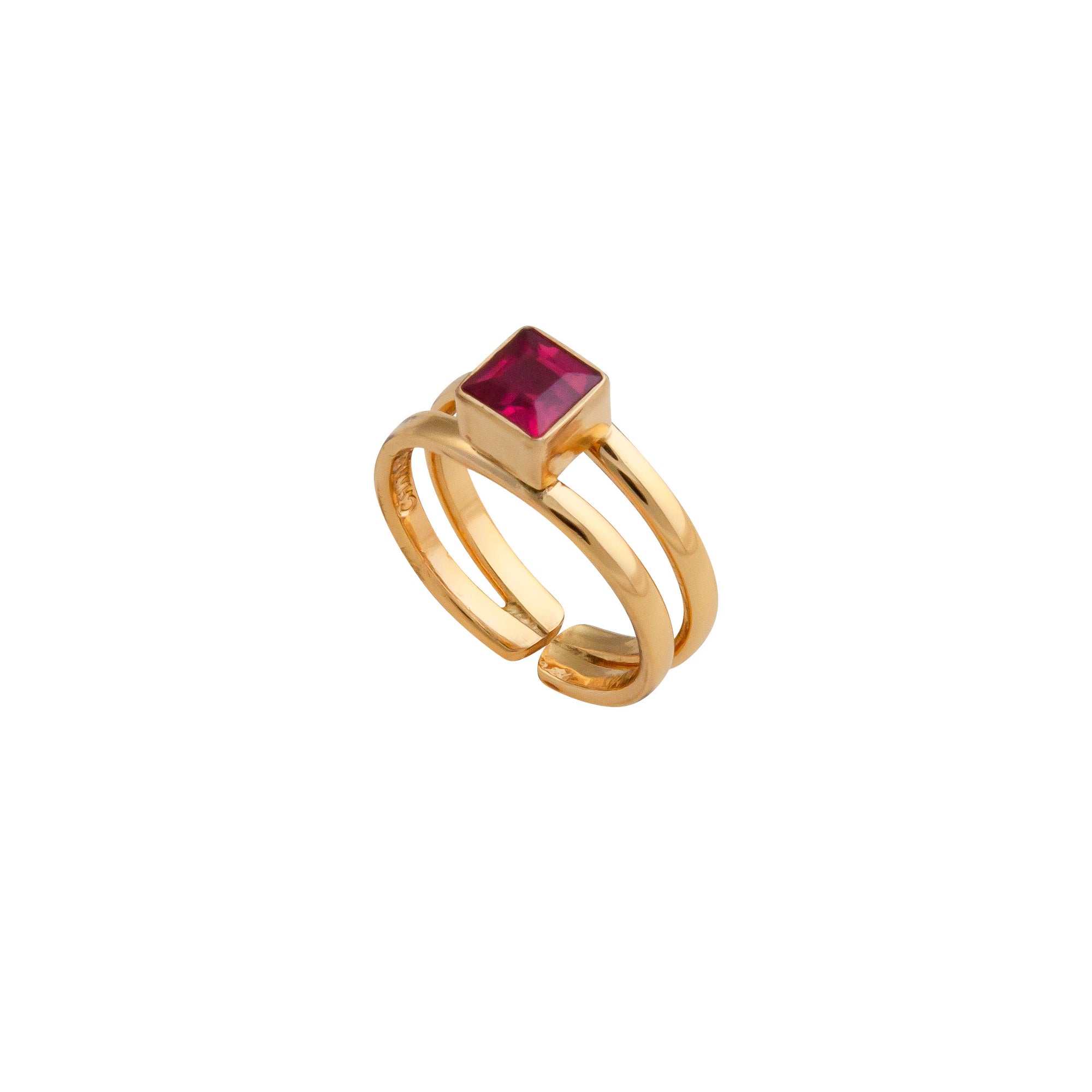 Vintage Lab Created Ruby Ring 14K White Gold